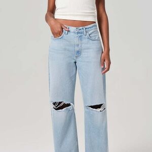 Citizens Of Humanity Light Blue Ripped Straight Leg Jeans